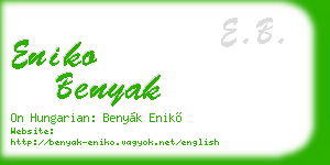 eniko benyak business card